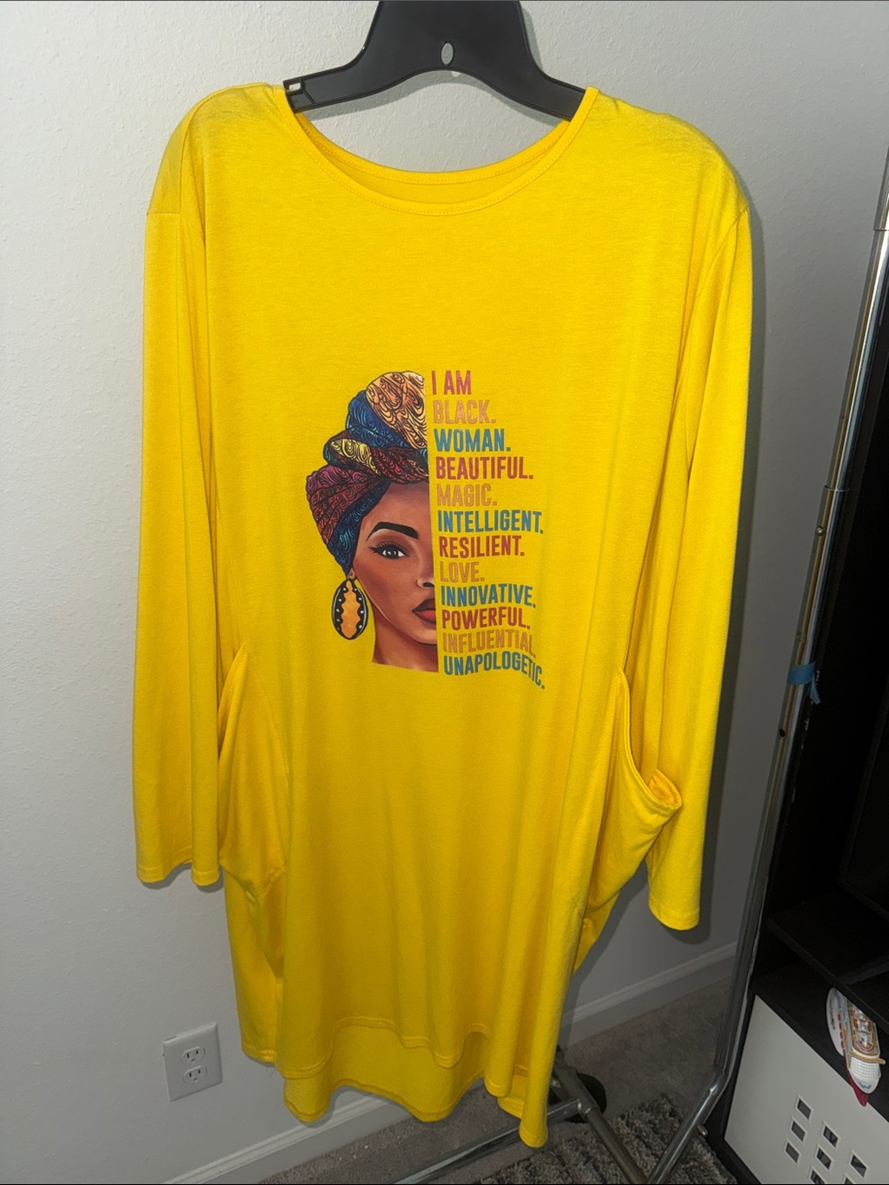 Women's Yellow Graphic Long-Sleeve Empowerment Tunic